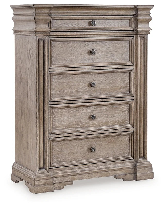 Light Grayish Brown 5-Piece Bedroom Set (Bed, Dresser, Mirror, Chest & Nightstand)