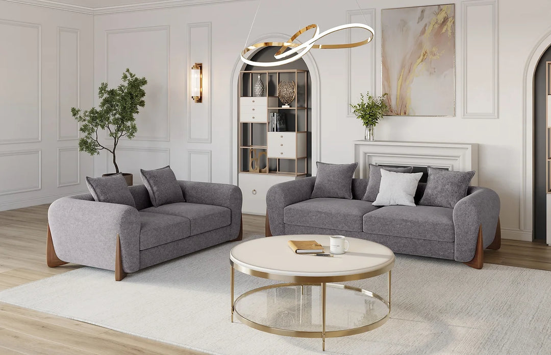 Stylus Pewter Sofa Set