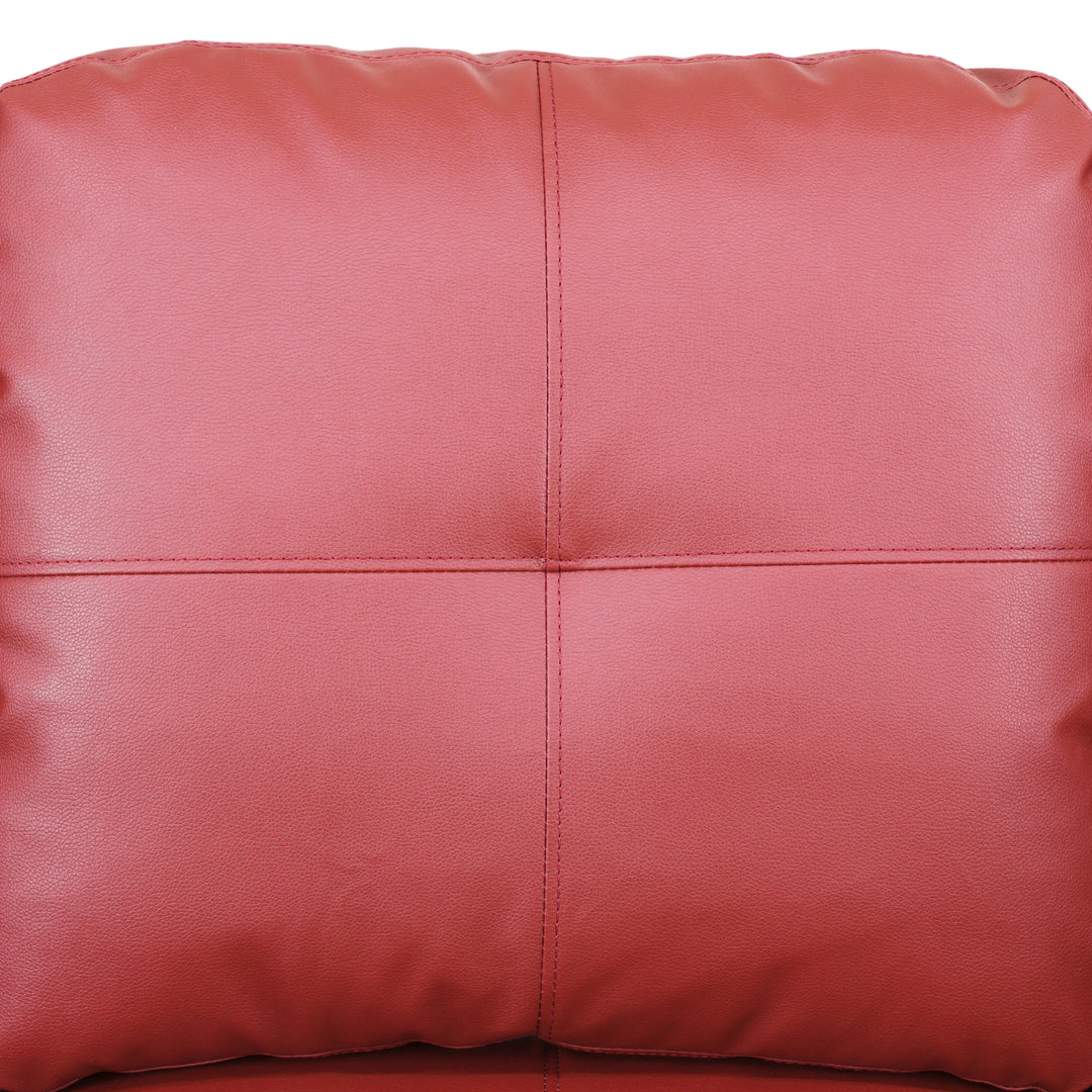 Red Faux Leather Sectional