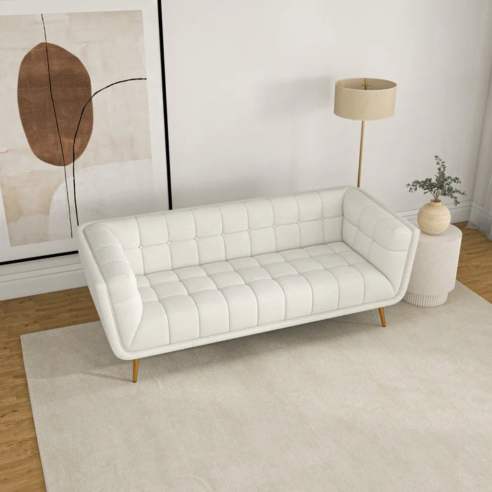 Addison Sofa (Large - Beige Boucle with Metal Feet)