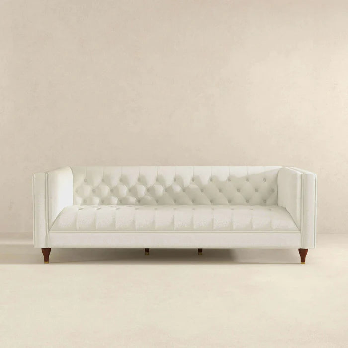 Evelyn Beige Boucle Luxury Chesterfield Sofa