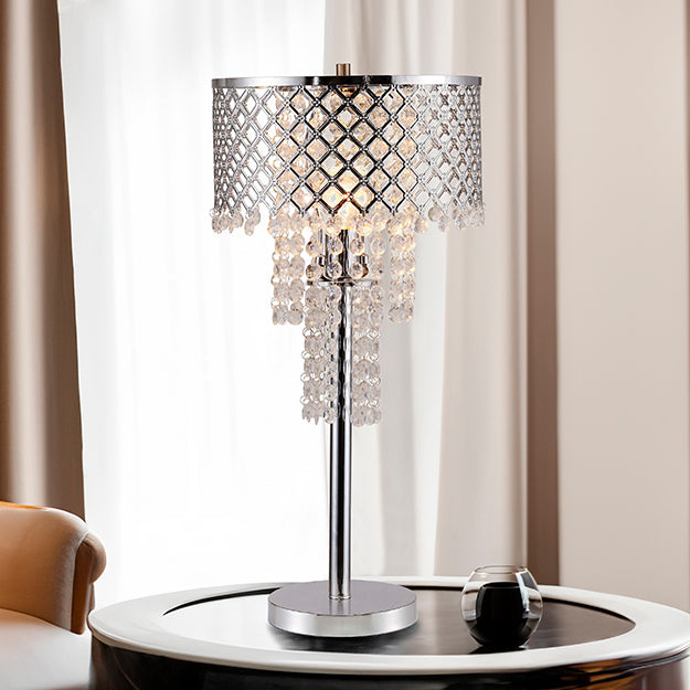 CM 6239T-1 CRYSTAL ON MESH TABLE LAMP 24"H