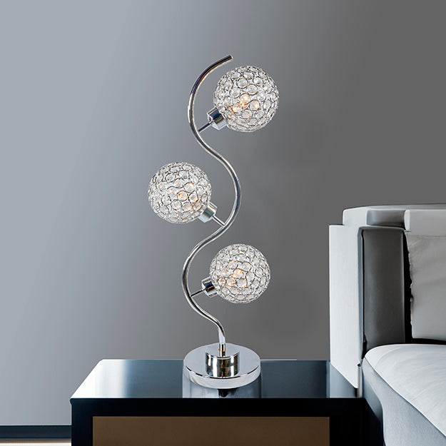 CM 6260T CRYSTAL 3 GLOBE TABLE LAMP