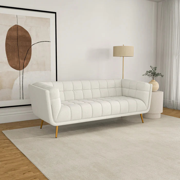 Addison Sofa (Large - Beige Boucle with Metal Feet)