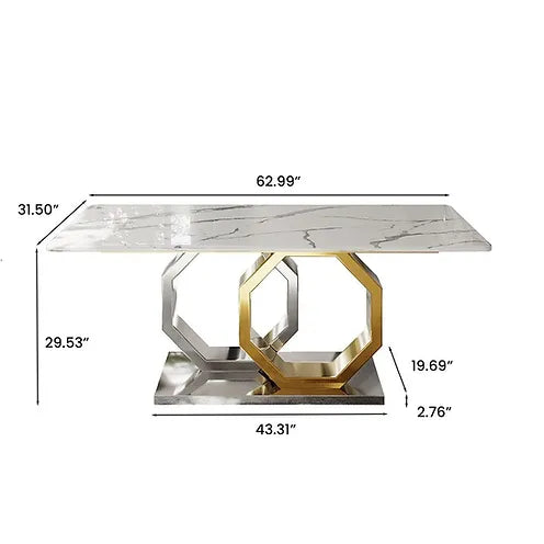 Jenpeg Faux Marble 7-piece Dining Set.