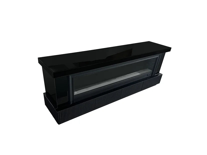 Pebble Black Fireplace 71" Tv Stand