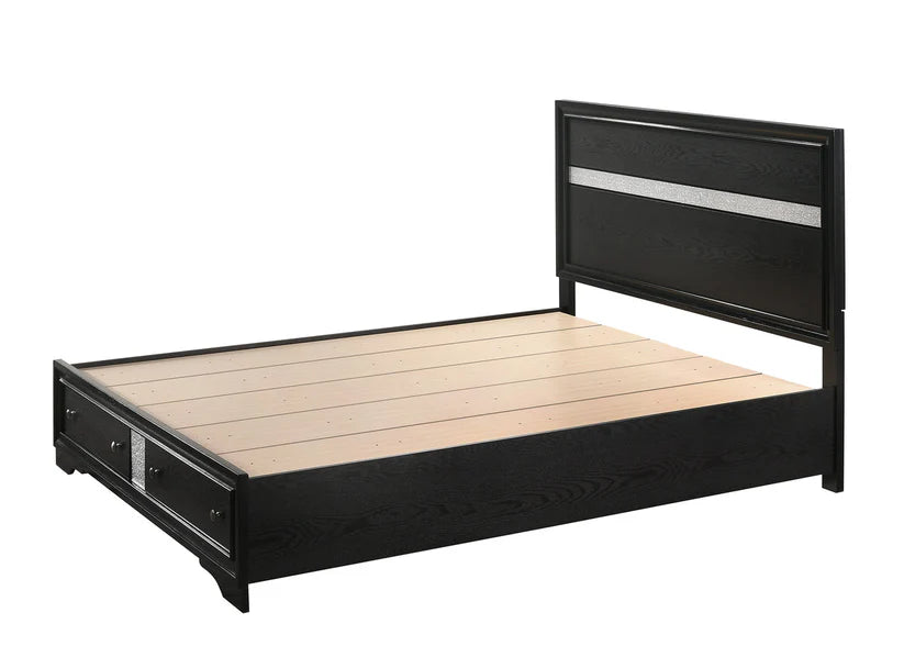 Regata Black Platform Storage Bedroom Set