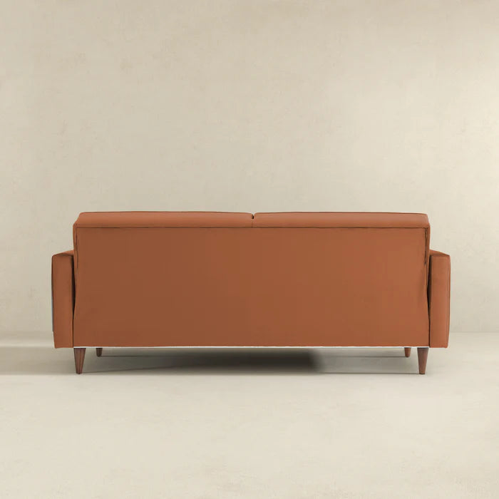 Benara Burnt Orange Velvet Sleeper Sofa.