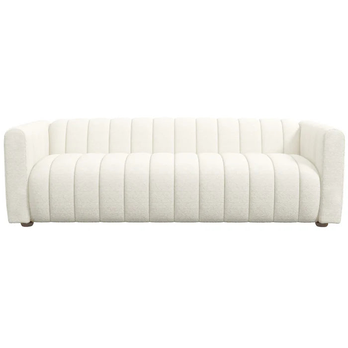 Elrosa Channel Tufted Beige Boucle Sofa