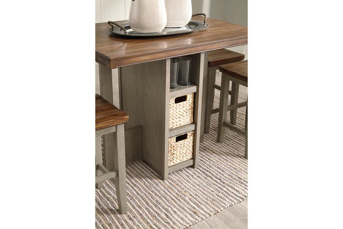 Lettner Gray/Brown 5-Piece Counter Height Set.