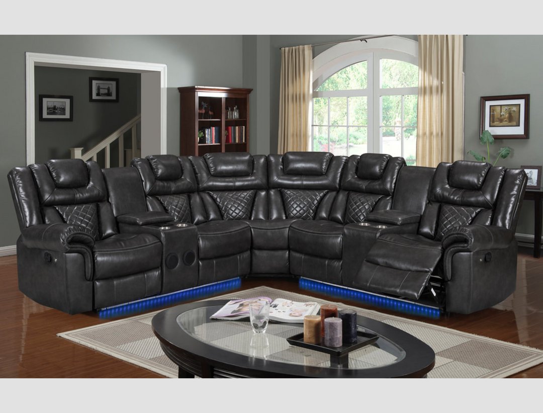 Alexa Gray Recliner Sectional Set