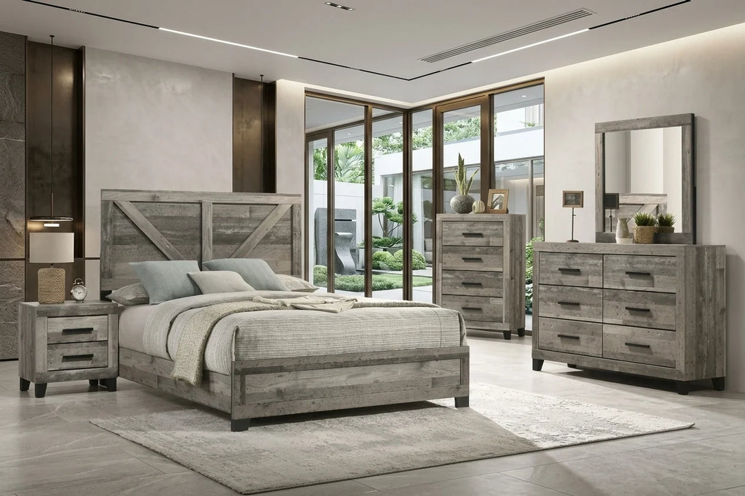Baylor 5-Piece Bedroom Set (Bed, Dresser, Mirror, Chest & Nightstand)