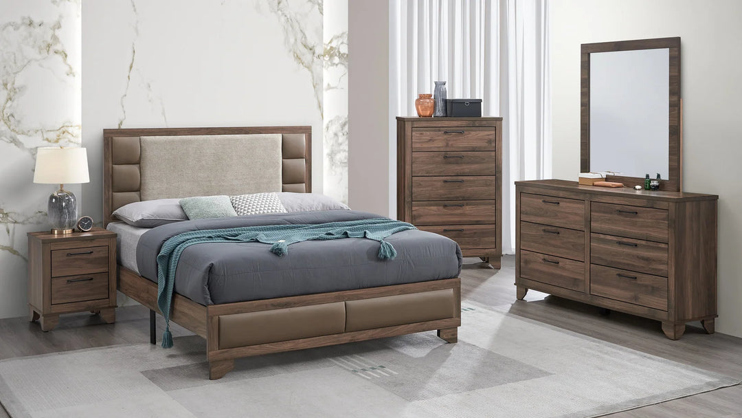 Mailee 5-Piece Bedroom Set (Bed, Dresser, Mirror, Chest & Nightstand)