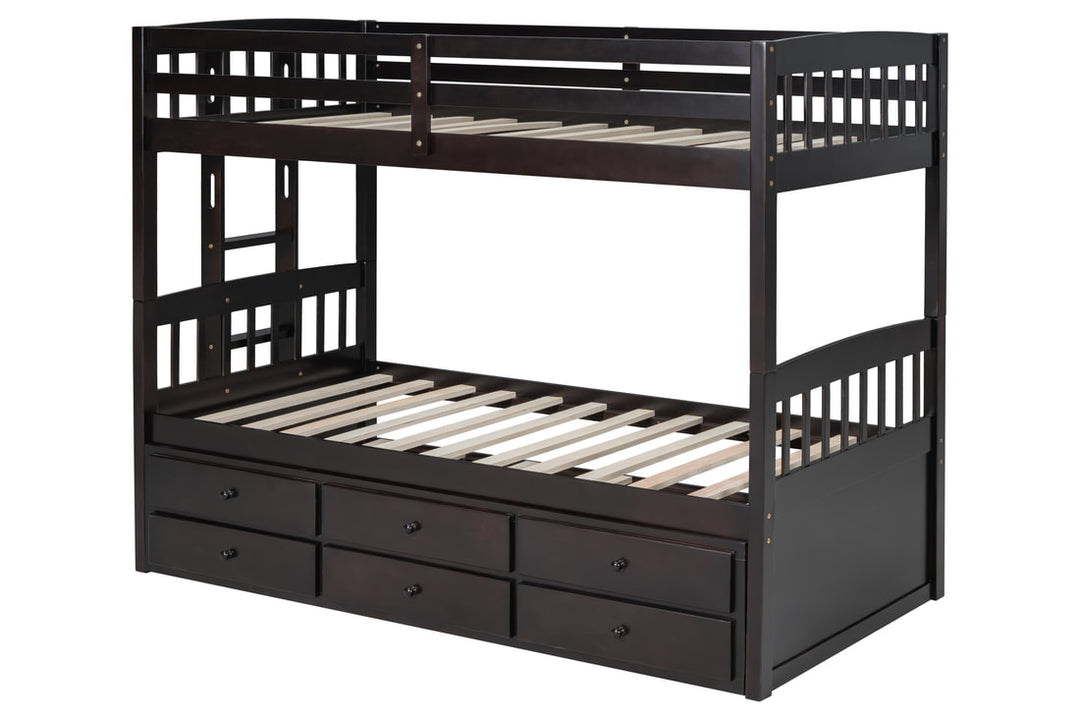 Espresso Twin/Twin Bunk Bed with Twin Trundle