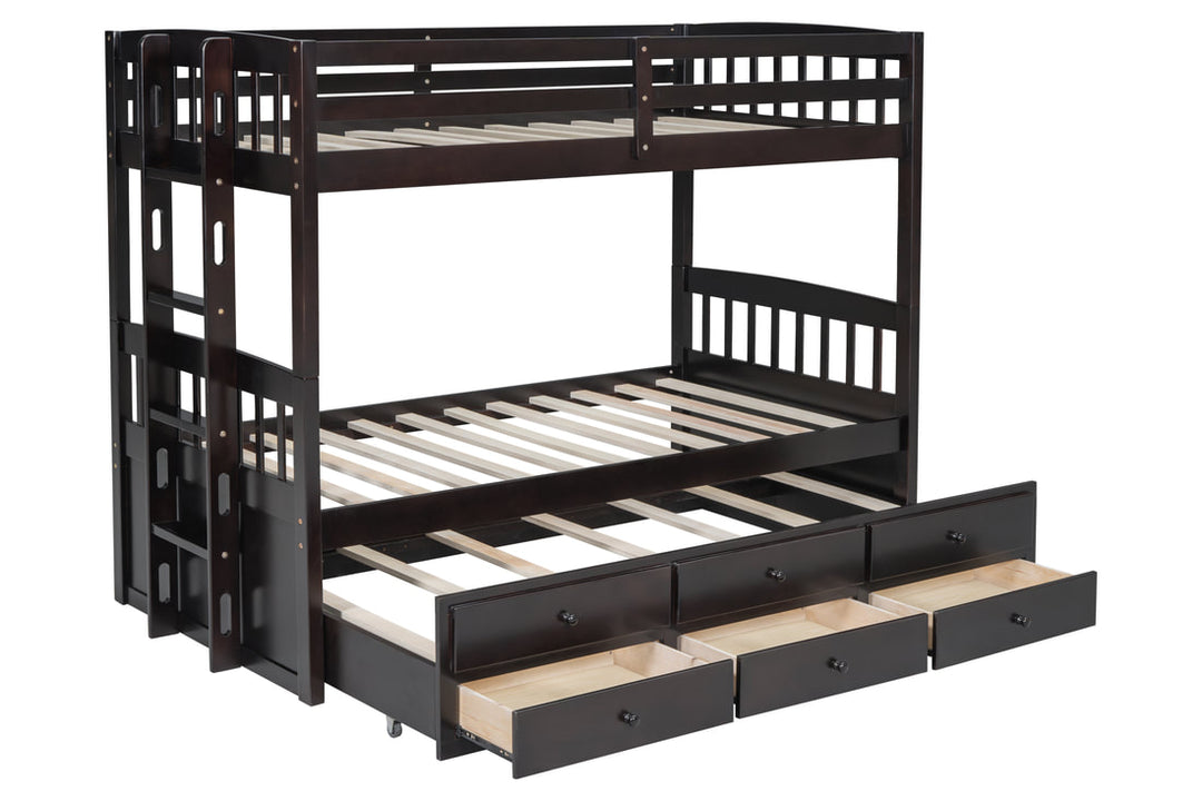 Espresso Twin/Twin Bunk Bed with Twin Trundle