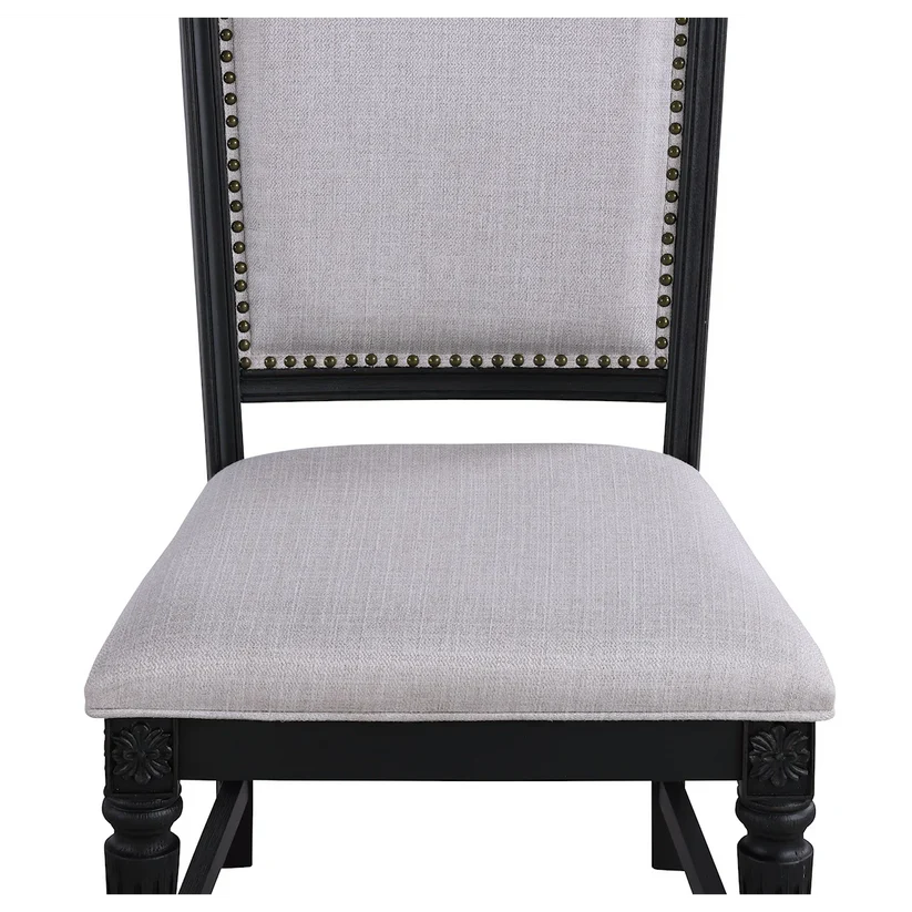 Kingsbury Black/Gray Side Chair, Set of 2