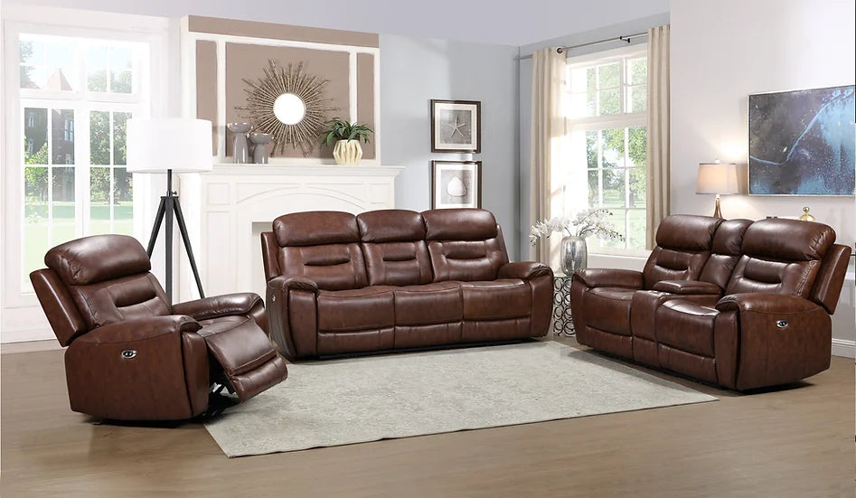 Rosewood Dark Brown 3-Piece Power Recliner Set