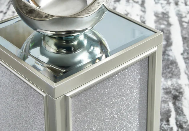 Silver Finish Nesting End Table Set