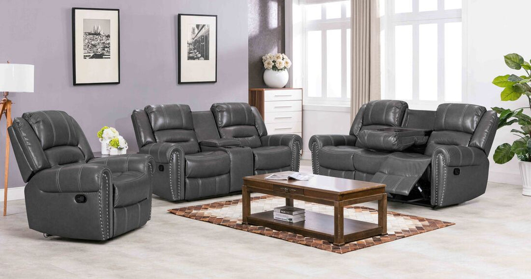 Lexington 3-Piece Gray Reclining Sofa Set