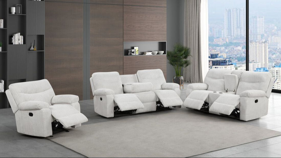 Bravo Beige 3-Piece Reclining Sofa Set