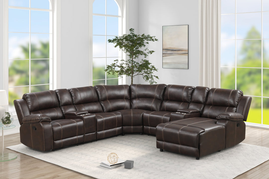 Lionel Brown Oversize Reclining Sectional Set