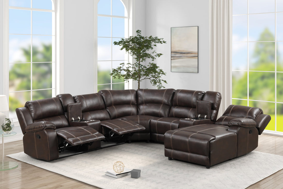 Lionel Brown Oversize Reclining Sectional Set