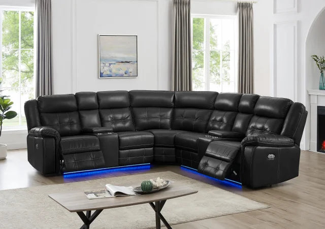 Amazon Black Power Reclining Sectional