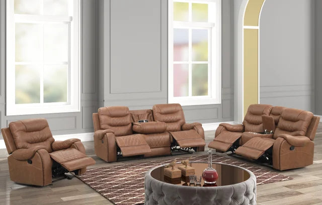 3001 Brown 3-Piece Recliner Set