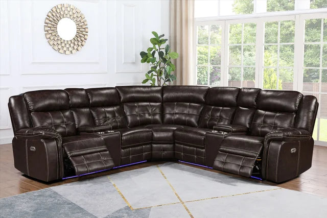 Amazon Brown Power Reclining Sectional