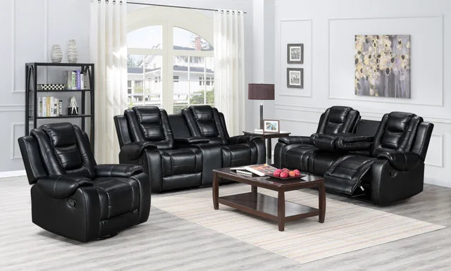 Jordan Black 3-Piece Recliner Set