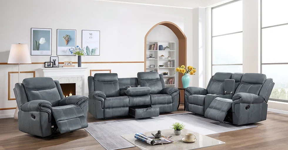 Rio Grande Grey 3-Piece Recliner Set