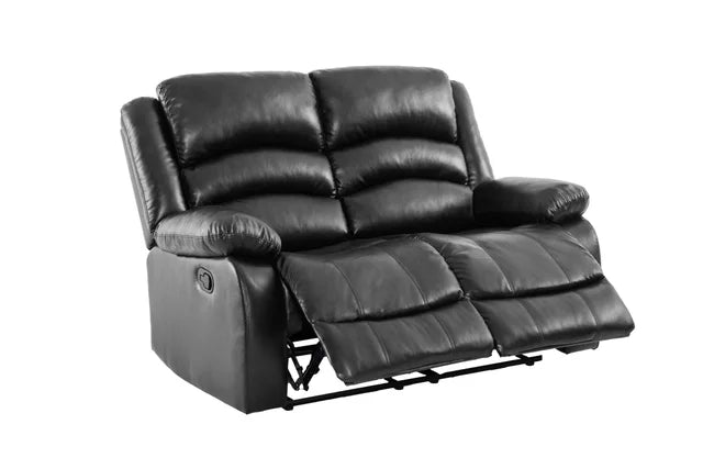 Dynamo 3-Piece Black PU Reclining Sofa Set