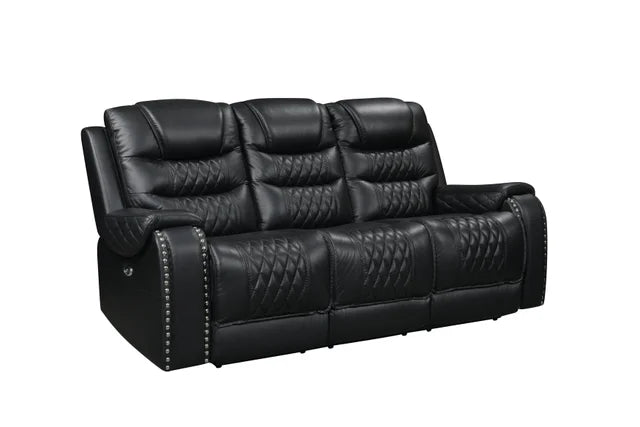 Harley Black 3-Piece Genuine Leather Power Recliner Set