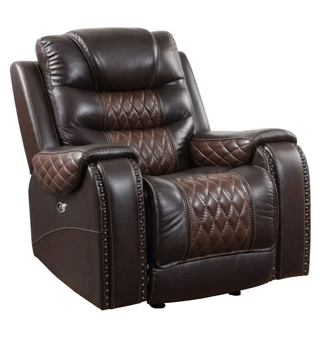 Harley Brown 3-Piece Genuine Leather Power Recliner Set