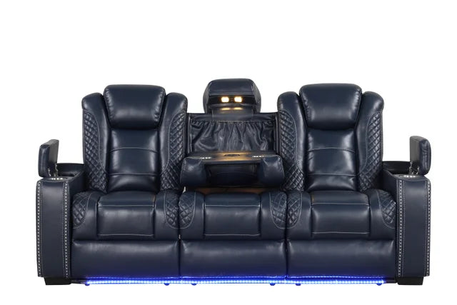 Stefano Blue 3-Piece Recliner Set