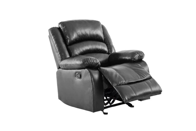 Dynamo 3-Piece Black PU Reclining Sofa Set