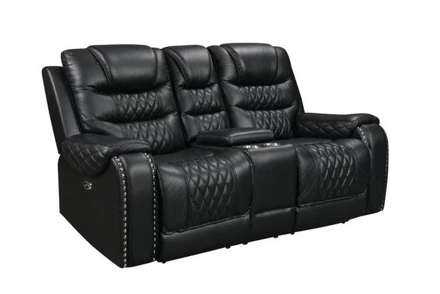 Harley Black 3-Piece Genuine Leather Power Recliner Set