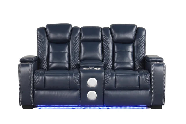 Stefano Blue 3-Piece Recliner Set