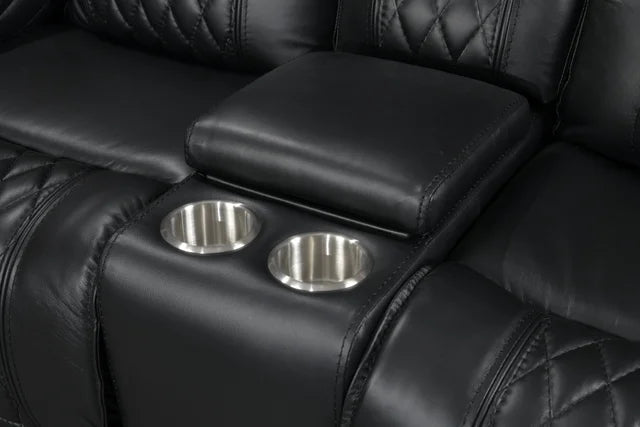 Harley Black 3-Piece Genuine Leather Power Recliner Set