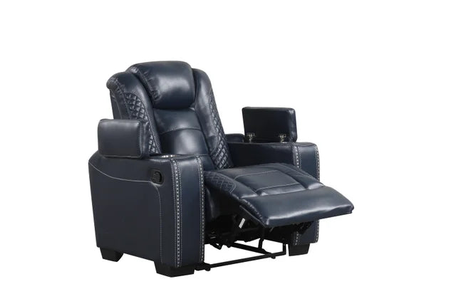 Stefano Blue 3-Piece Recliner Set