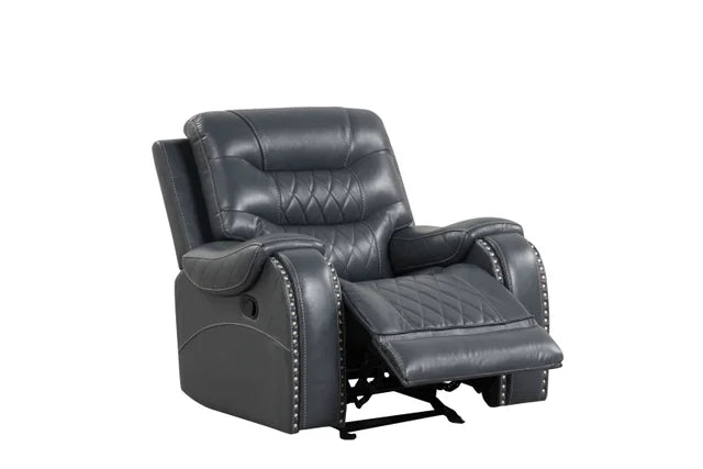 2004 Blue-Gray 3-Piece Recliner Set